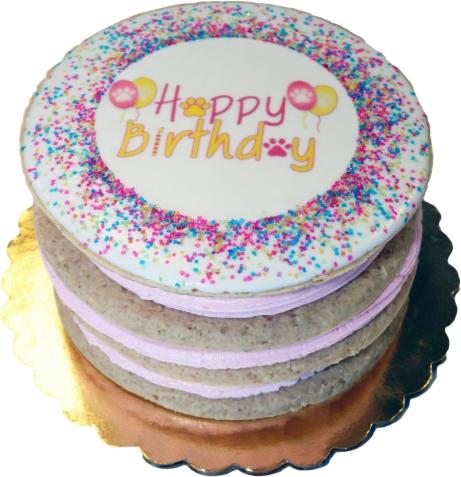 Preppy Puppy Bakery Girl Layered Birthday Cake Dog Treats, 1-count