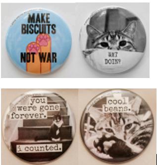 TacoCat Creations Pin Back Buttons, 1.75-in