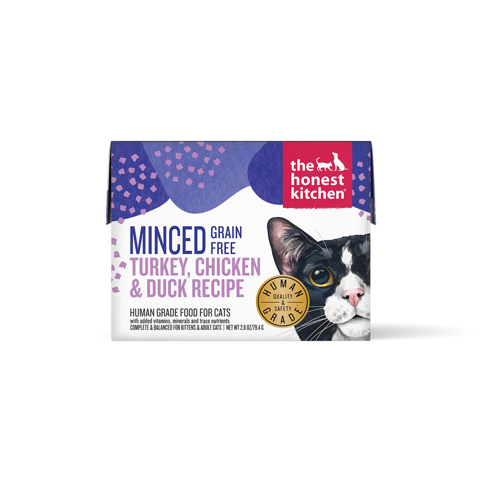 The Honest Kitchen Minced Turkey, Chicken & Duck in Bone Broth Gravy Wet Cat Food, 2.8-oz