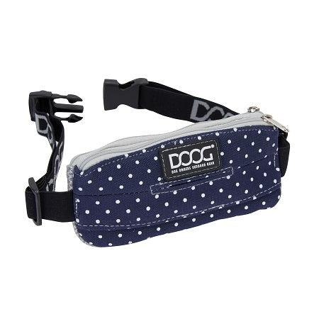 DOOG Mini Dog Walking Belt, Stella Navy with White Spots