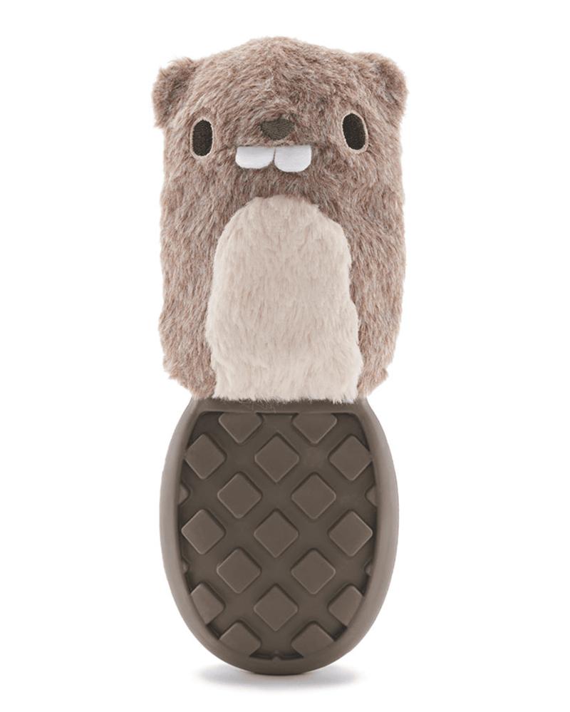 BarkShop Super Chewer Peanut Butter Beaver Dog Toy, Medium/Large