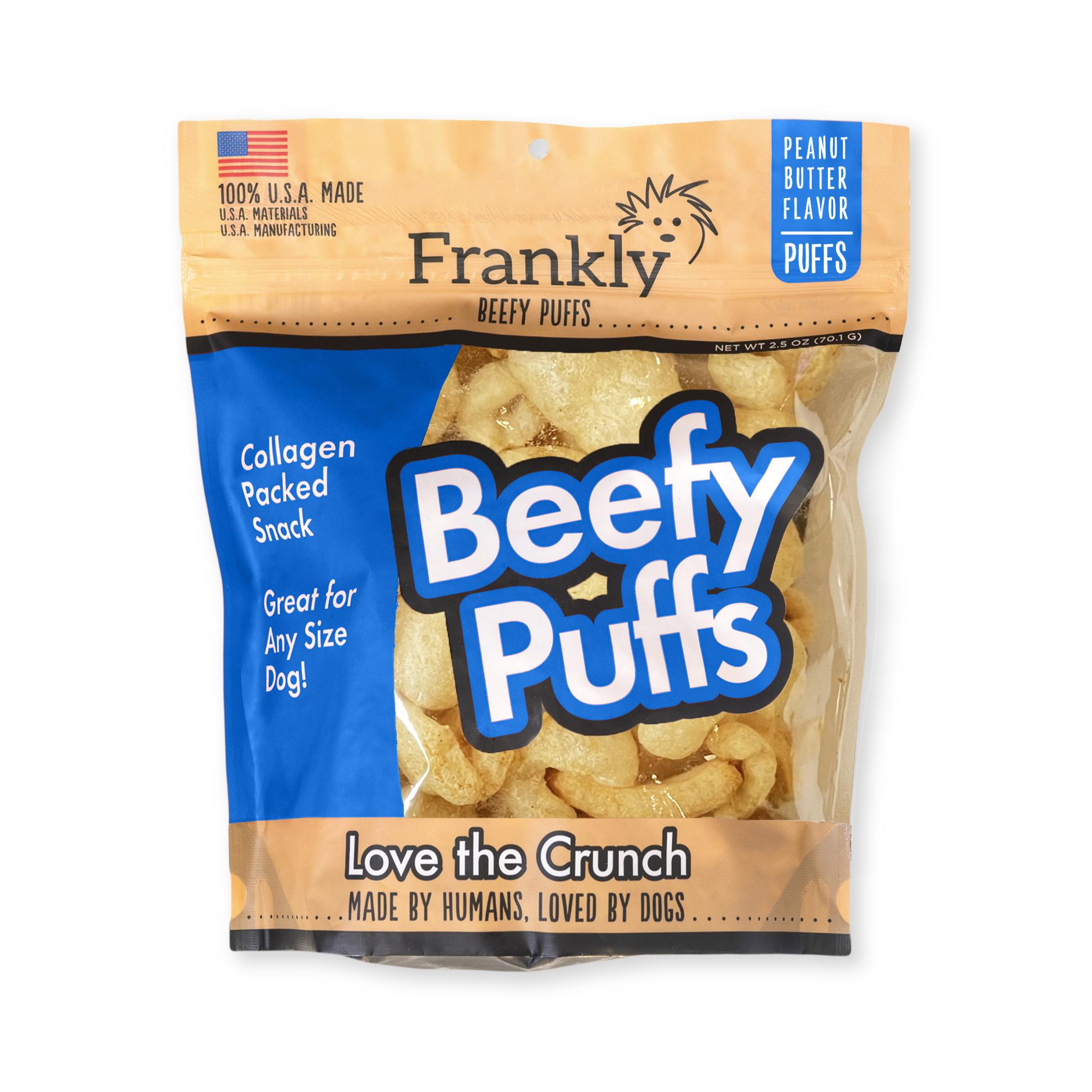 Frankly Beefy Puffs Peanut Butter Dog Treats, 2.5-oz