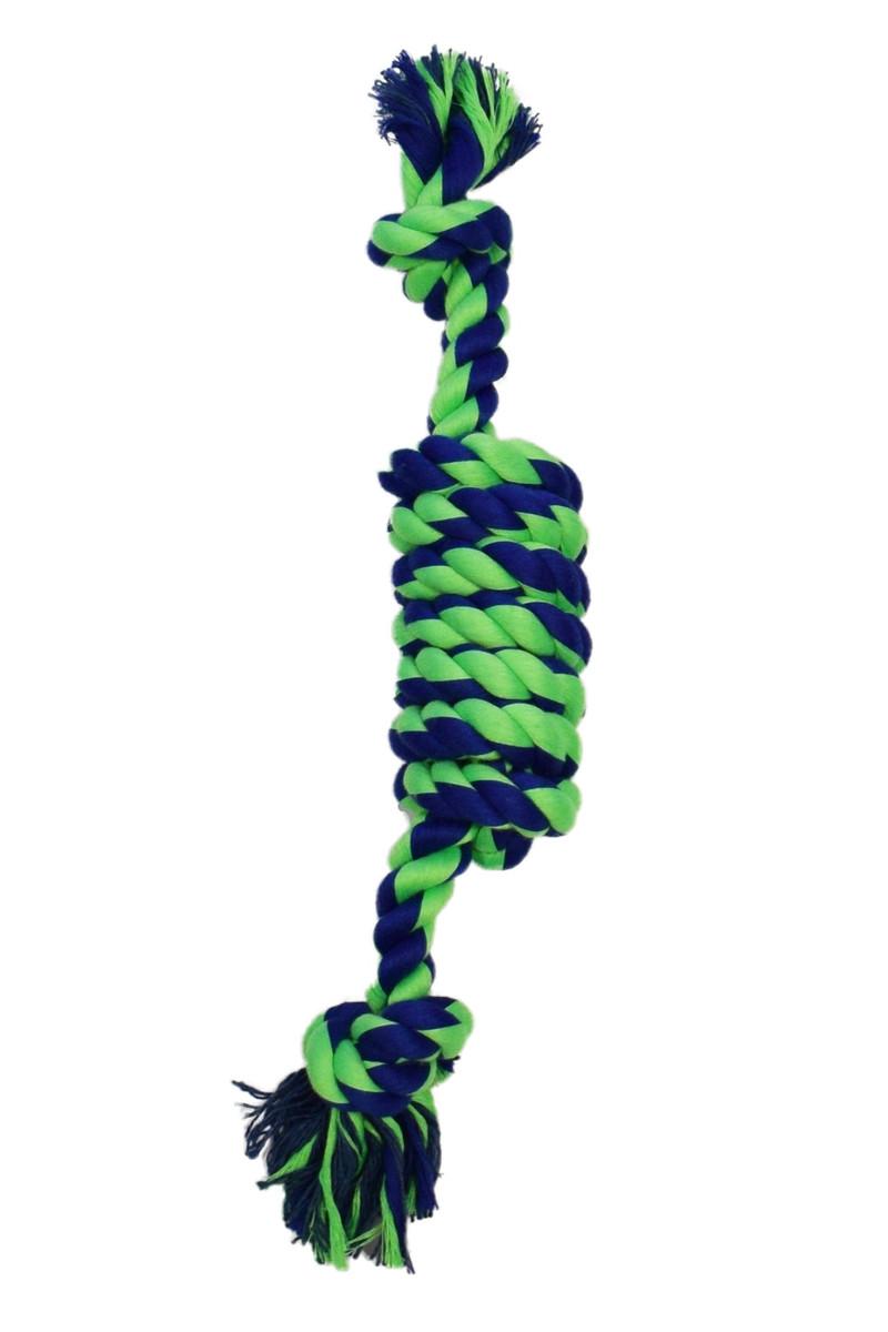 Amazing Pet Products Coil Rope Dog Toy, Blue/Green, 15-in