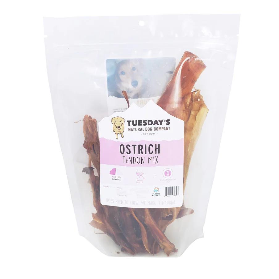 Tuesday's Natural Dog Company Ostrich Tendon Mix Dog Treats