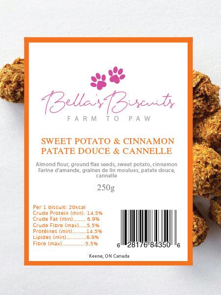 Bella's Biscuits Sweet Potato & Cinnamon Dog Treats, 250-gram