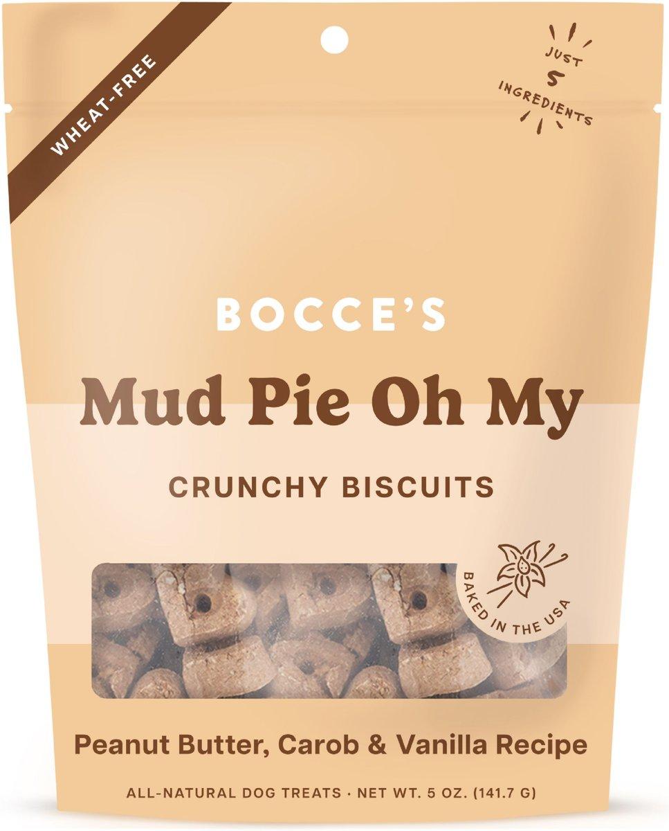 Bocce's Bakery Mud Pie Oh My Crunchy Biscuits Dog Treats, 5-oz