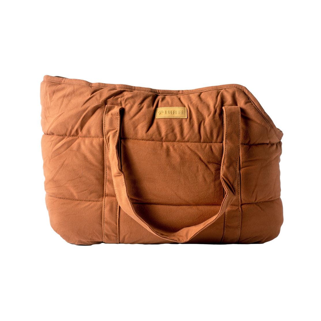 RuffLife Plush Pup Pouch Dog Carrier, Brown, 24 x 13 x 8-in