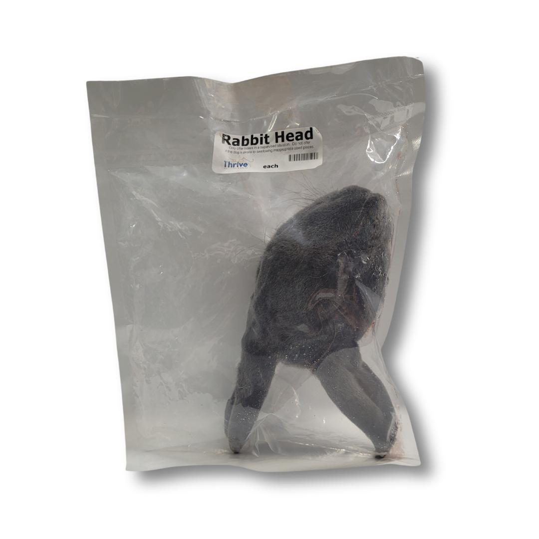 Thrive Pet Food Market Frozen Raw Whole Rabbit Head Dog Treats, 1-count