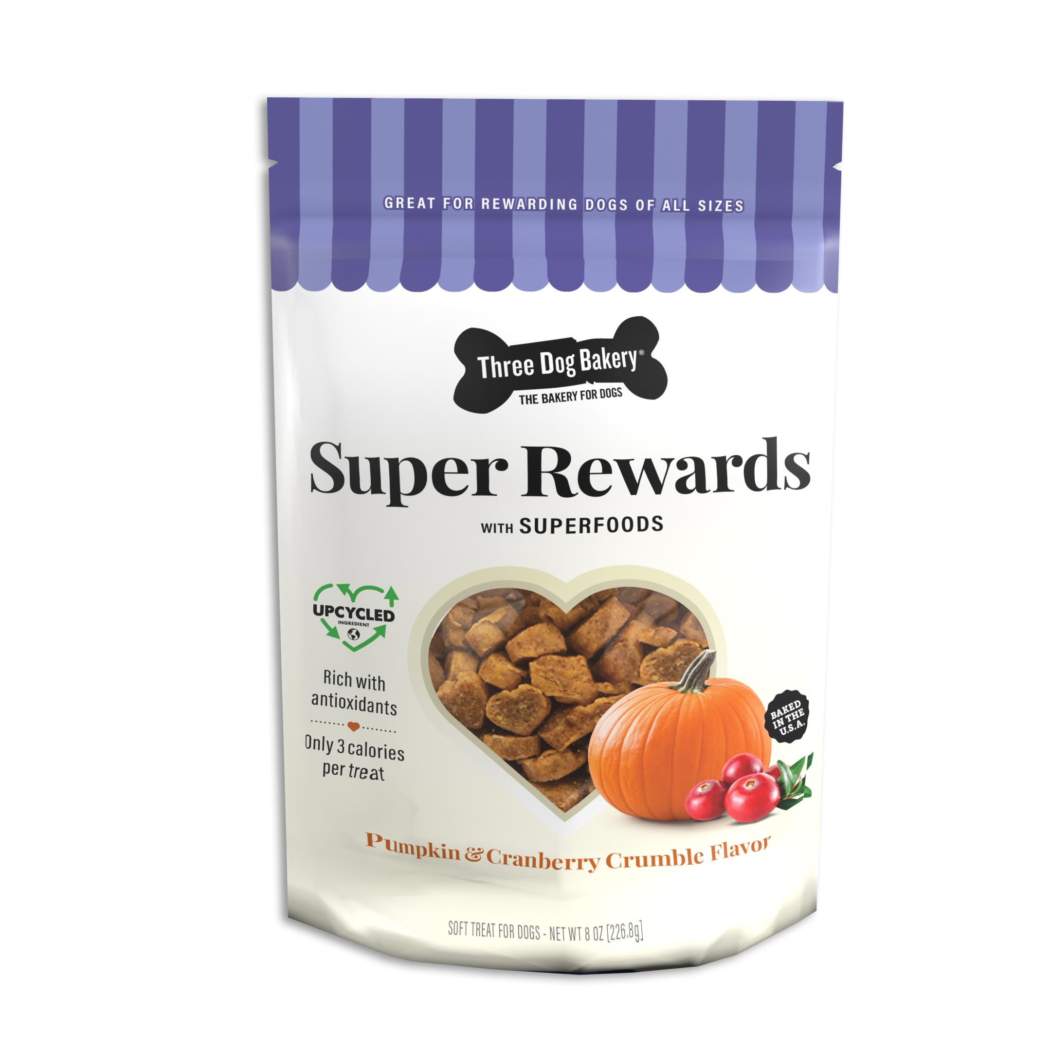 Three Dog Bakery Super Rewards Pumpkin & Cranberry Cobbler Dog Treats