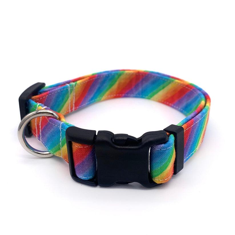 Winthrop Handmade Dog Collar, Rainbow, Large