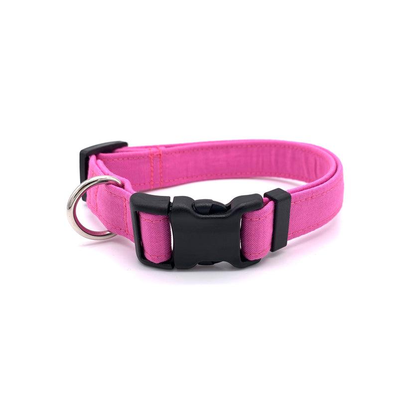 Winthrop Handmade Primary Dog Collar, Pink, Large