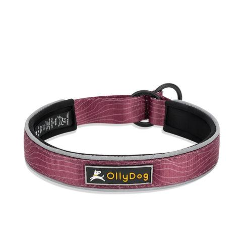OllyDog Martingale Reflective Comfort Dog Collar, Rosewood Woodgrain, Large