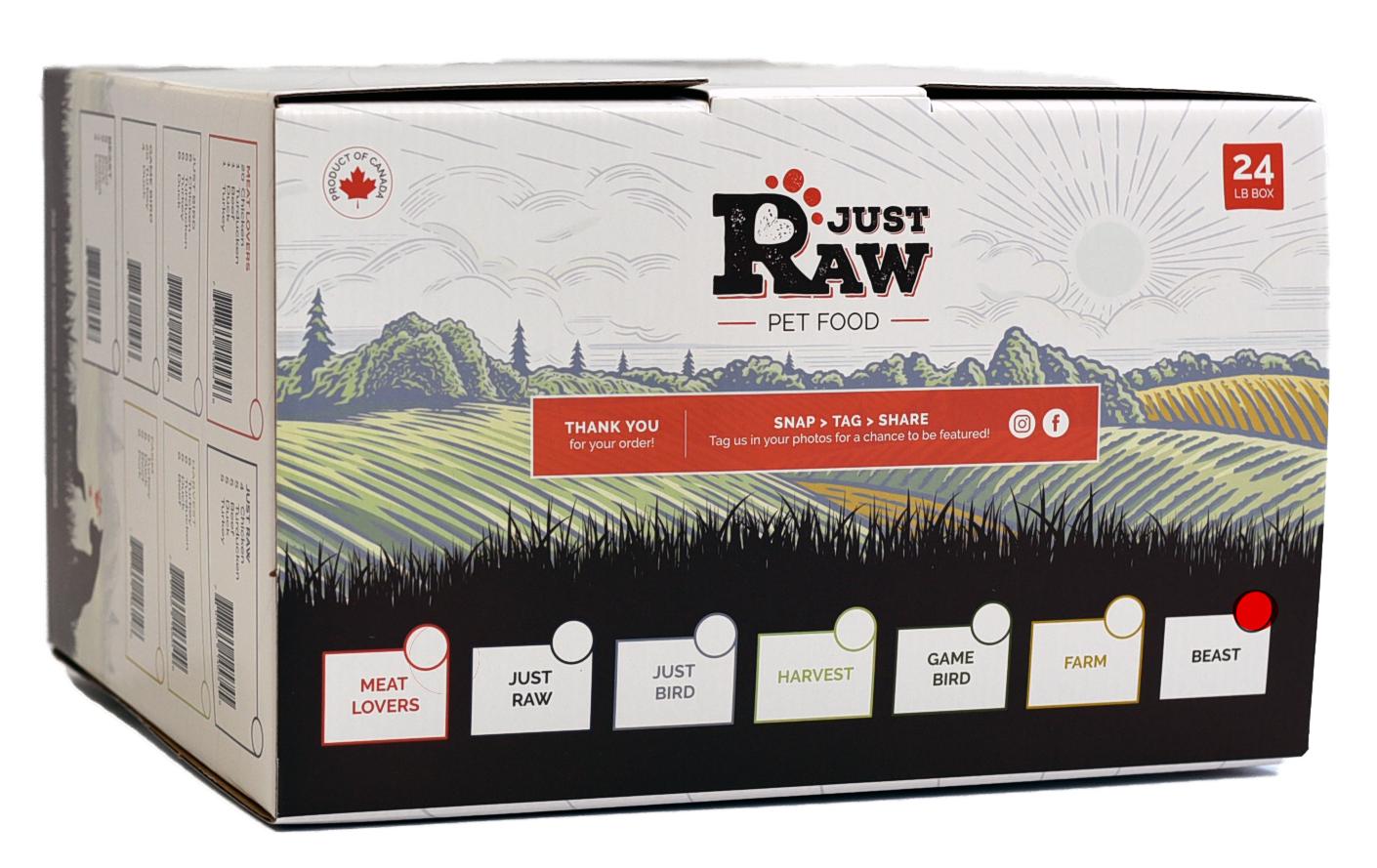 Just Raw Beast Combo Complete Frozen Dog Food, 24-lb
