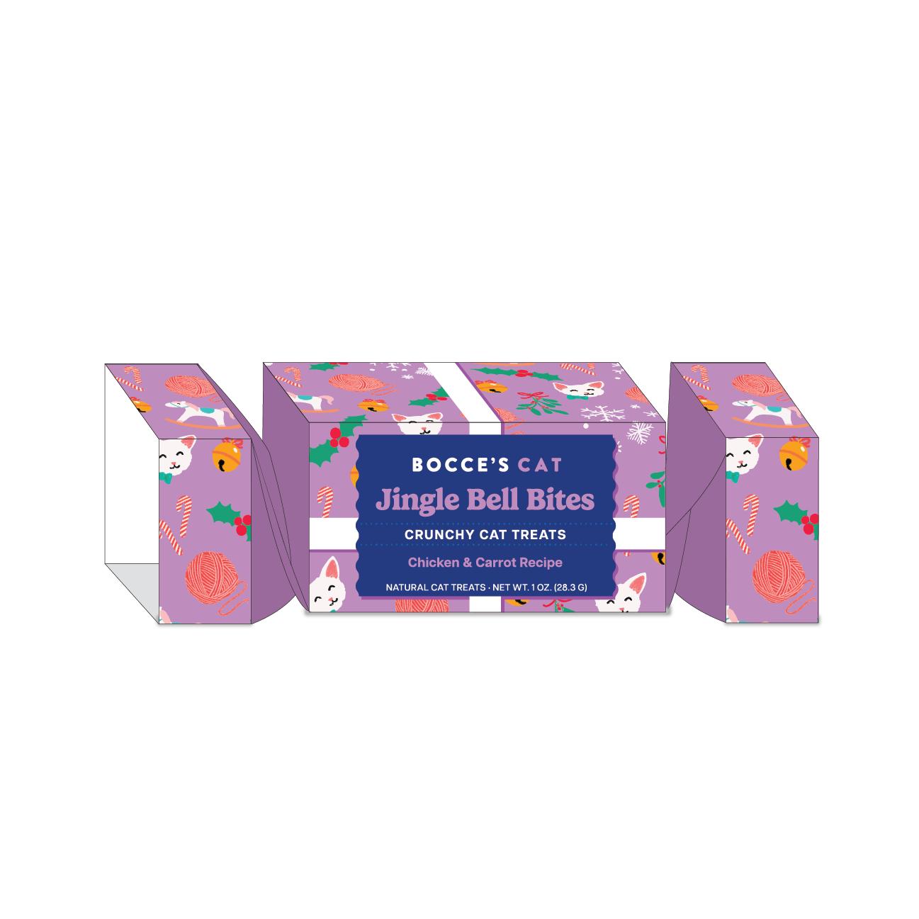 Bocce's Bakery Jingle Bell Bites Cracker Cat Treats, 1-oz
