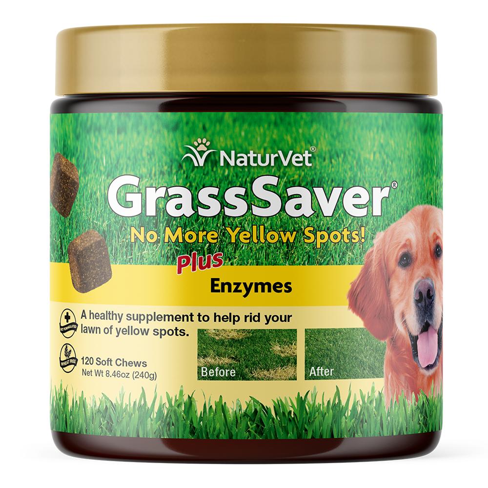 NaturVet GrassSaver No More Yellow Spots! Plus Enzymes Soft Chews Dog Supplement, 120-count (Size: 120-count)