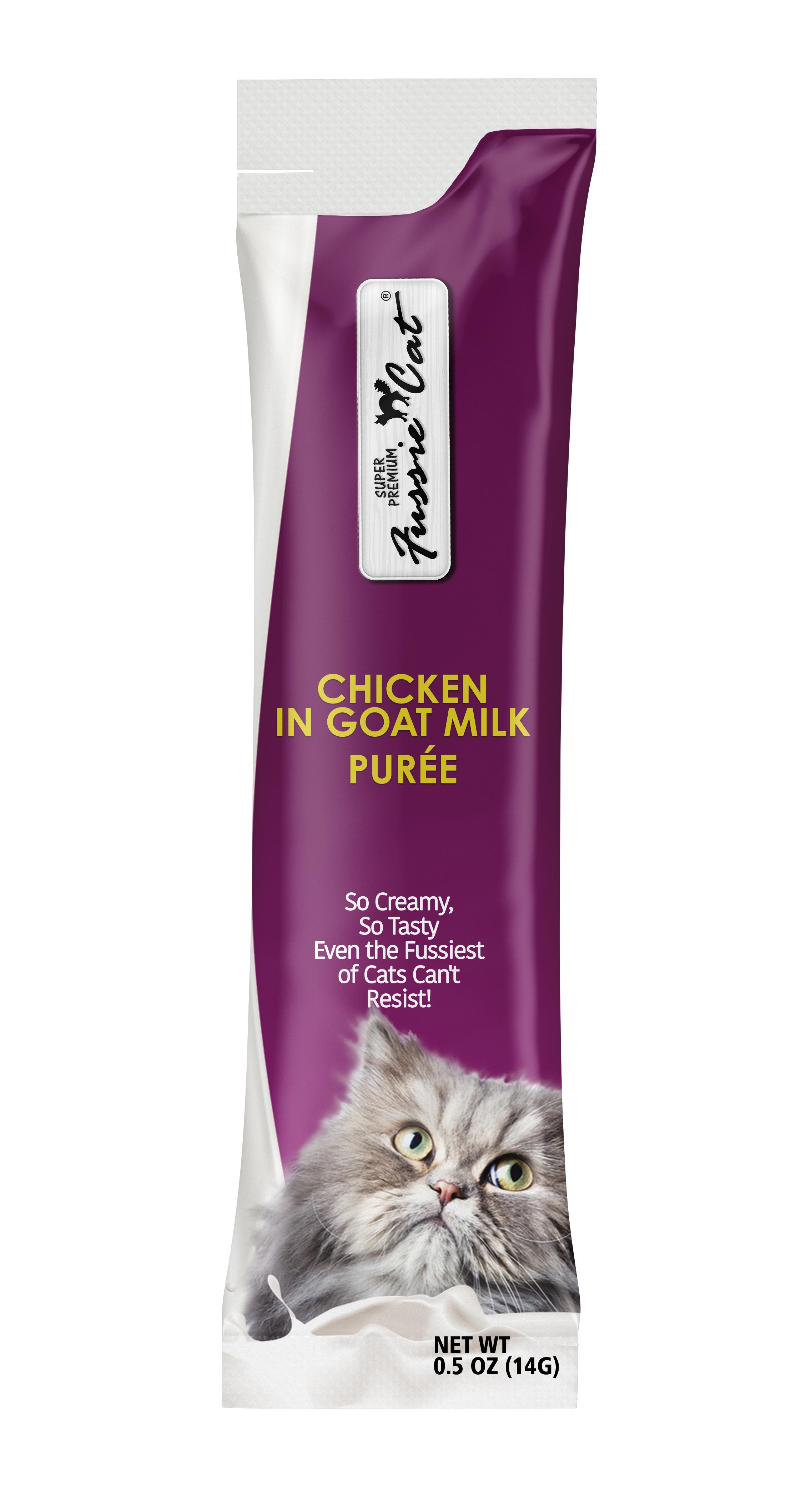 Fussie Cat Super Premium Chicken in Goat Milk Puree Cat Treats, 1-count