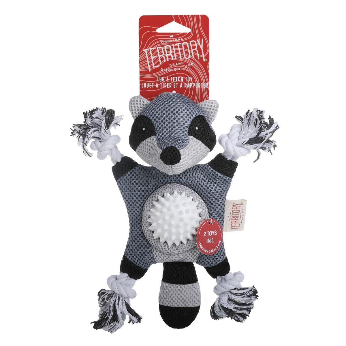 Original Territory Raccoon 2-in-1 Dog Toy, 10-in