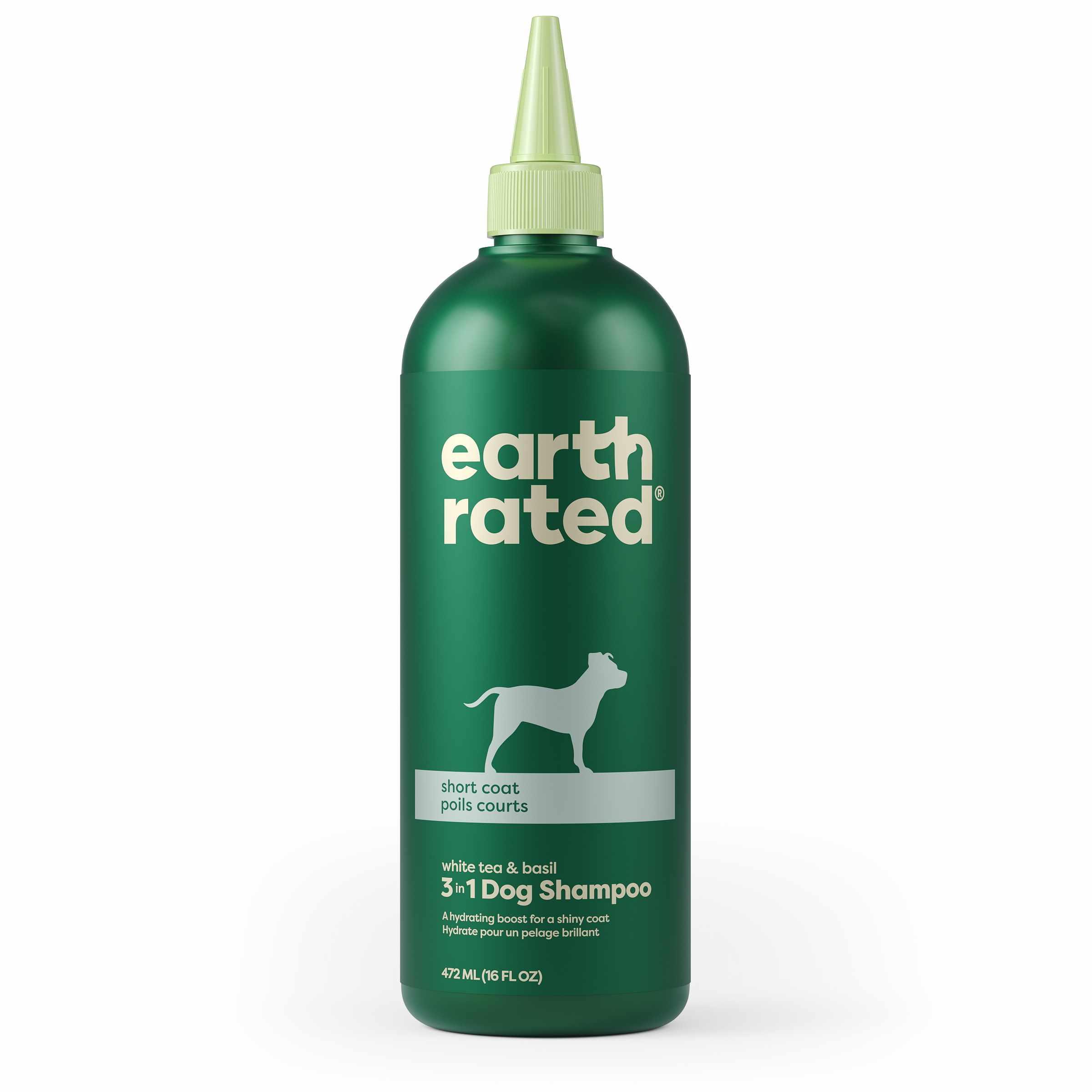 Earth Rated White Tea & Basil Short Coat 3-in-1 Dog Shampoo