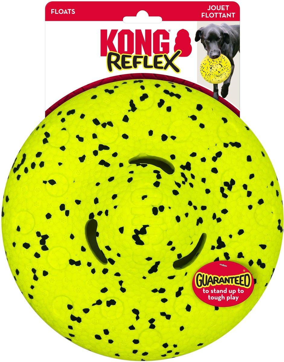 KONG Reflex Glide Flyer Dog Toy, Yellow