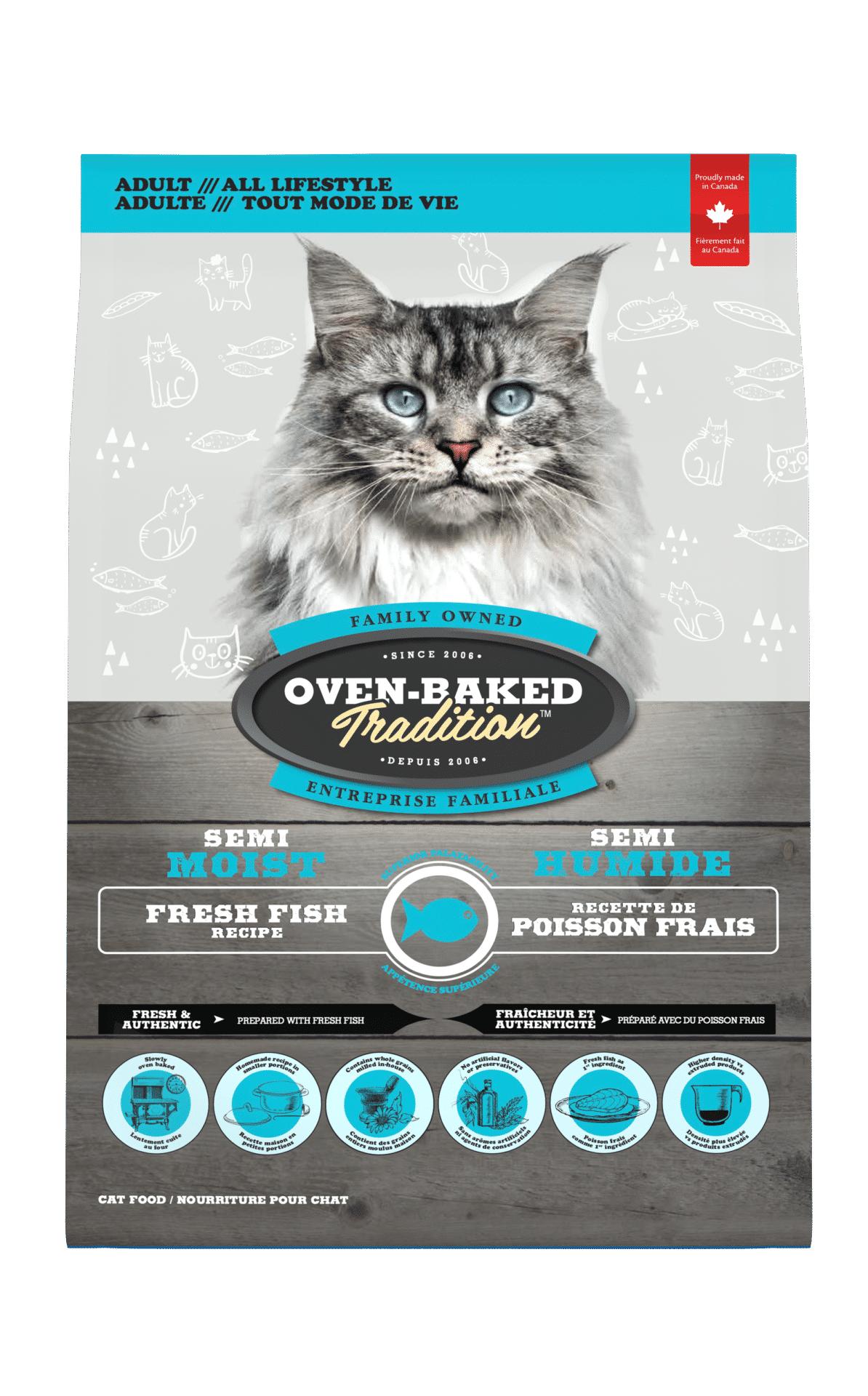 Oven-Baked Tradition Fish Adult Semi-Moist Cat Food, 3-lb