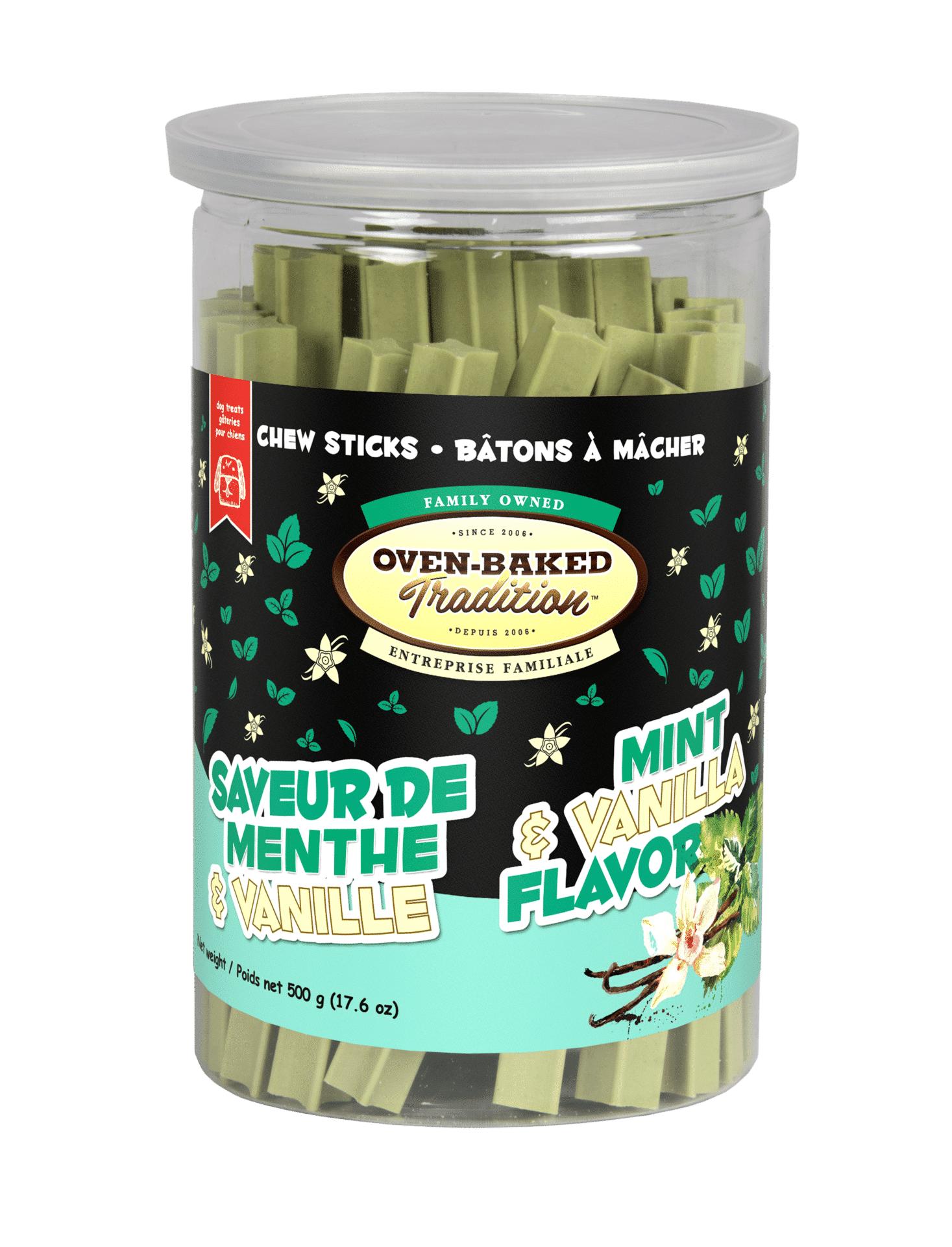 Oven-Baked Tradition Chew Sticks Mint & Vanilla Flavor Dog Treats, 500-gram