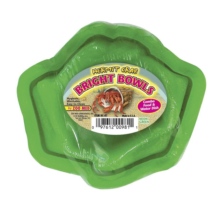 Zoo Med Hermit Crab Bright Bowl, Neon Green, 5.5-in