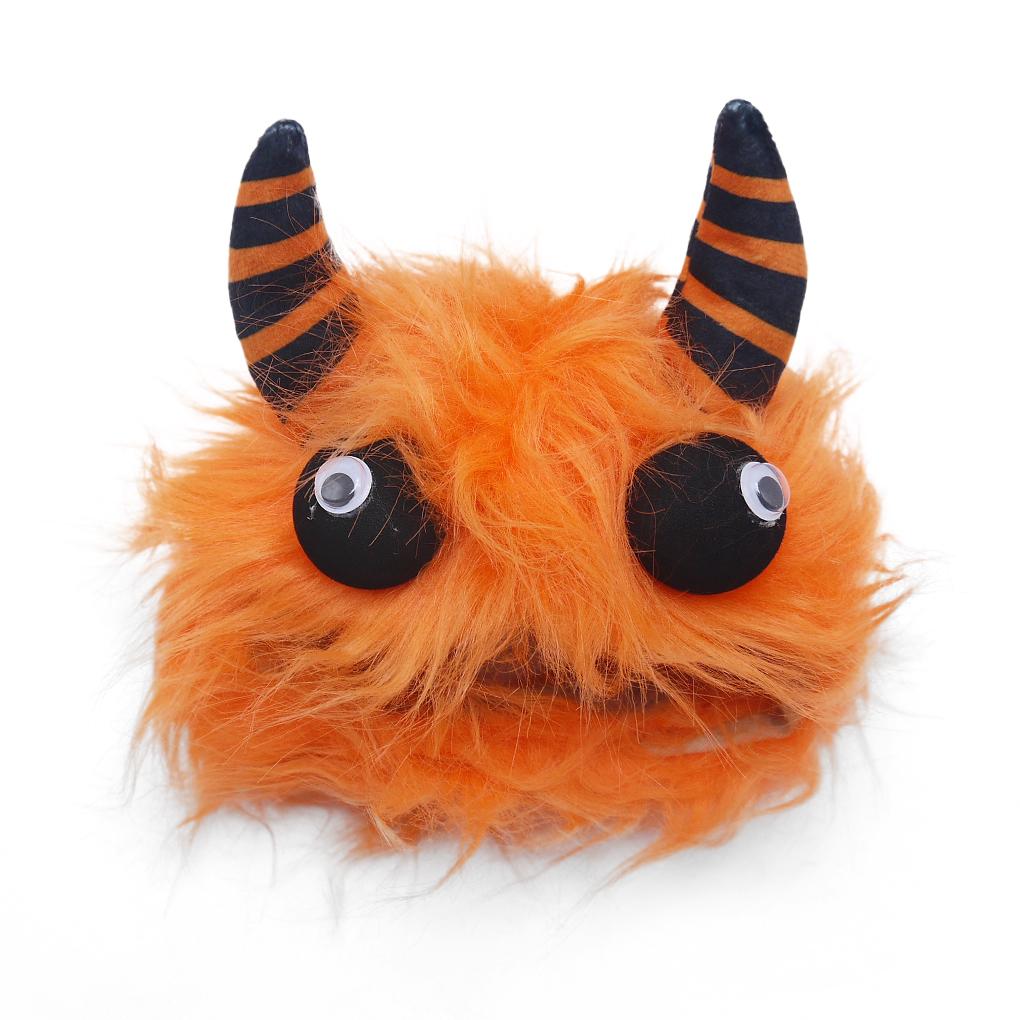 DOGO Pet Furry Monster Dog Hat, Orange, Large