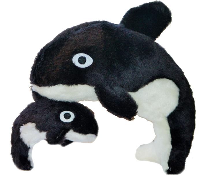 Pet Souvenirs Orca Plush Dog Toy, 10-in