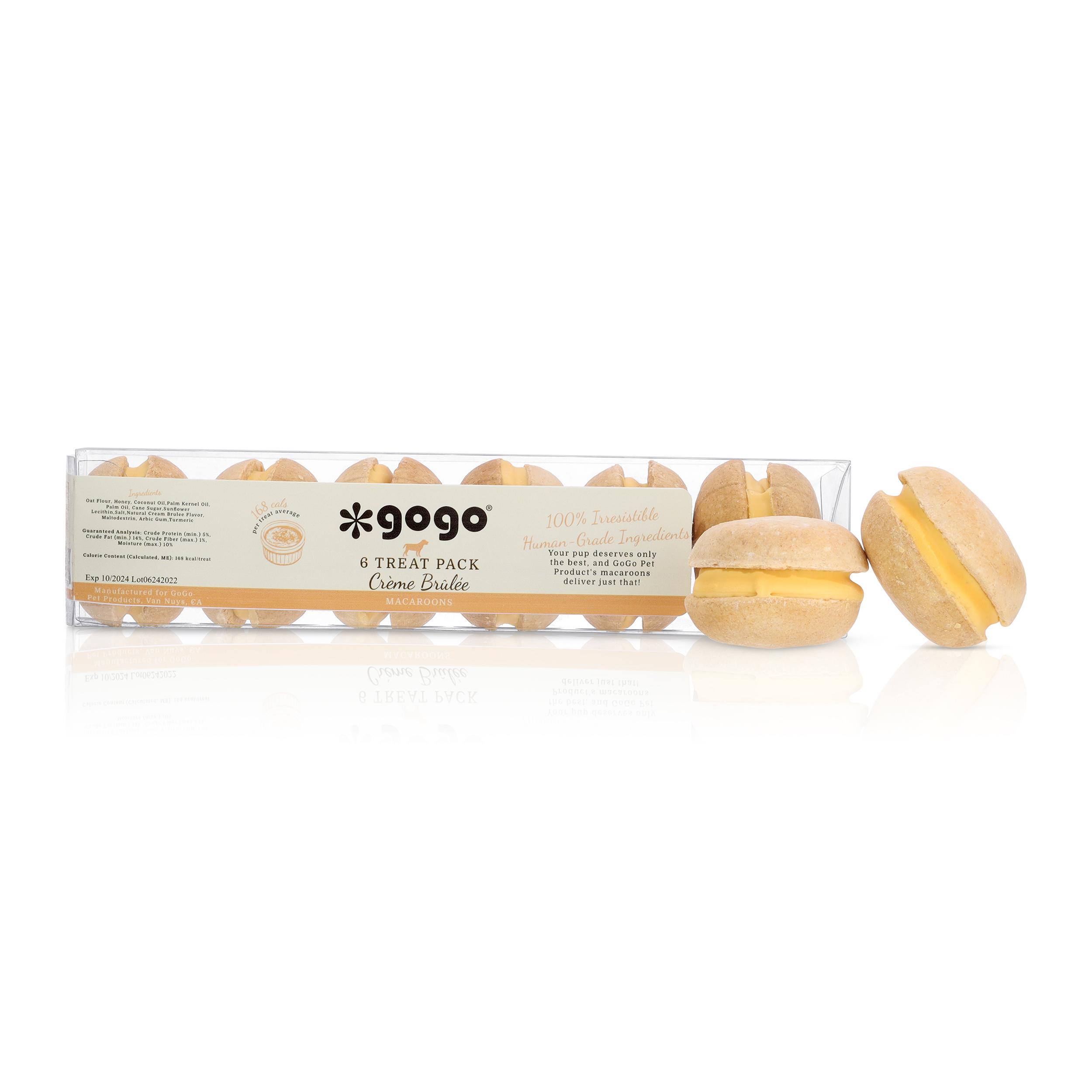 GoGo Cream Burlee Macaroons Dog Treats, 6-pk