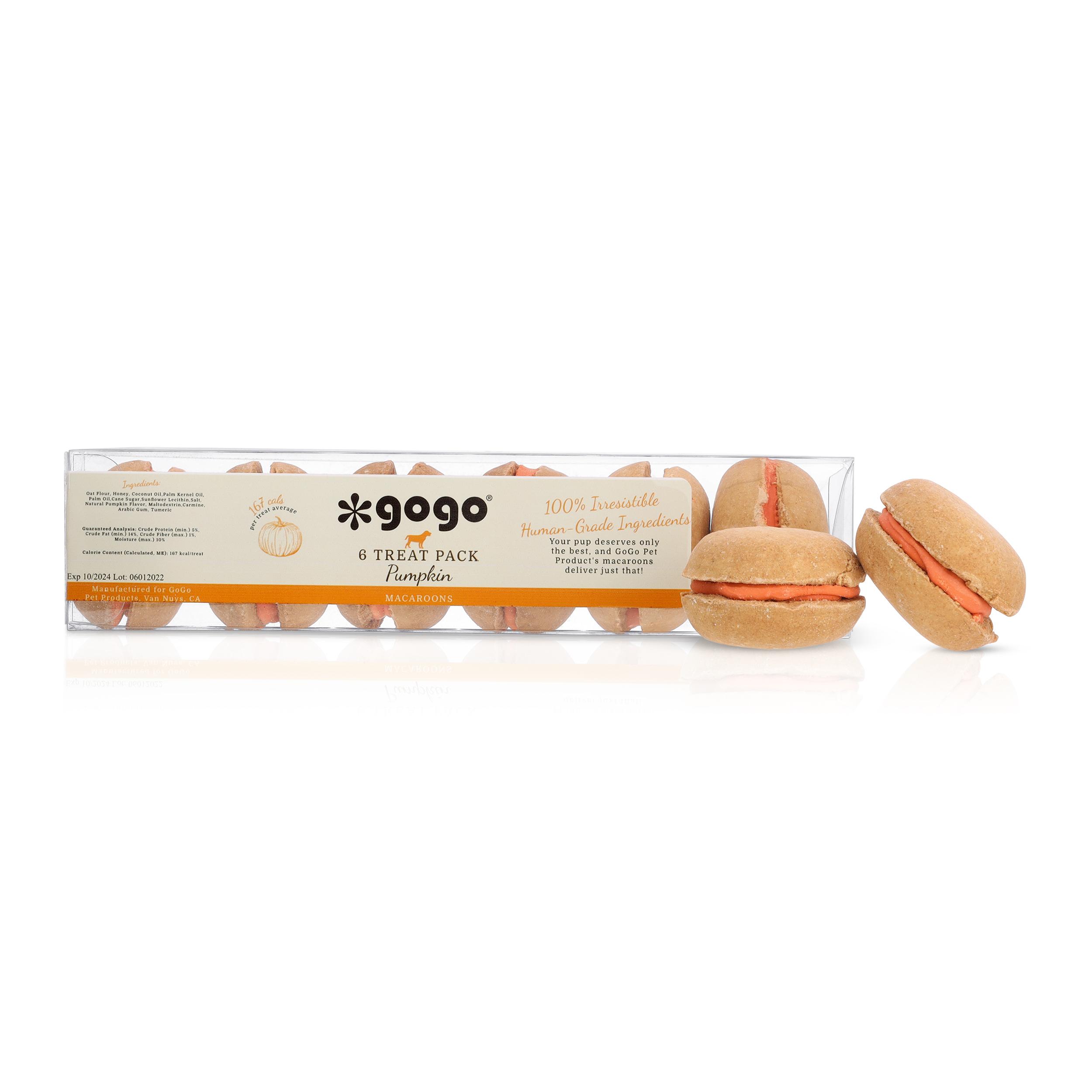 GoGo Pumpkin Macaroons Dog Treats, 6-pk