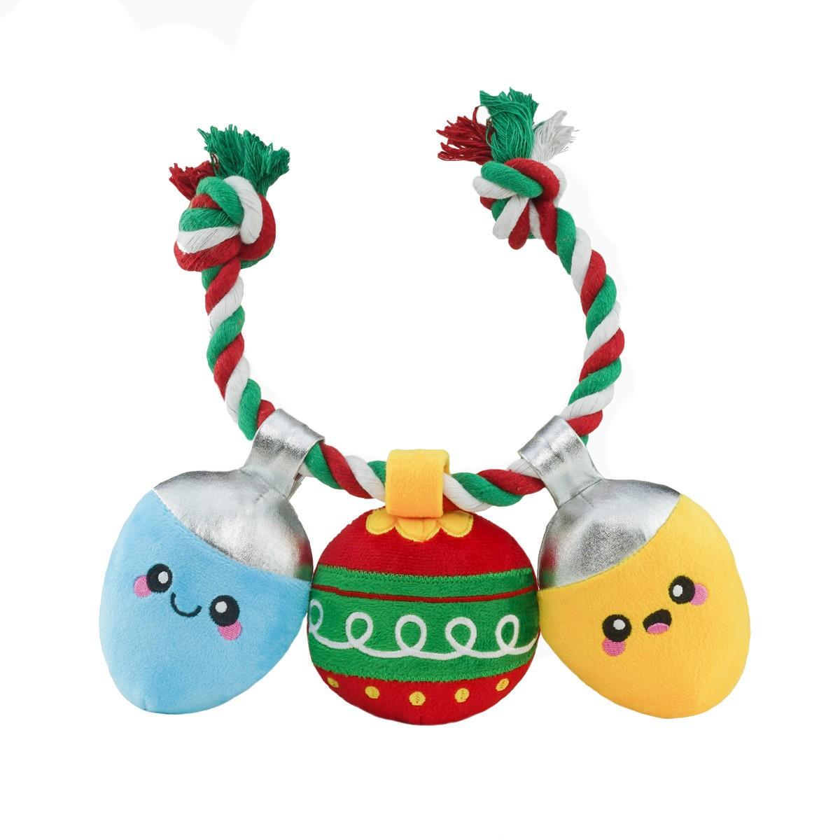 HugSmart Pet Happy Woofmas Ropefunz Christmas Light Dog Toy