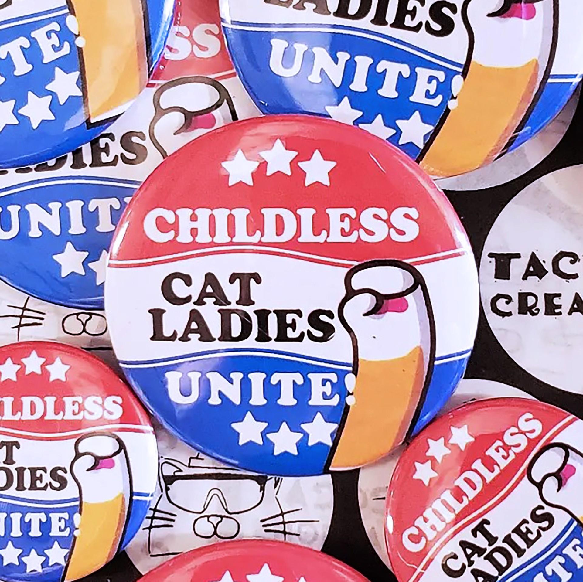TacoCat Creations Childless Cat Ladies Magnet, 1.5-in