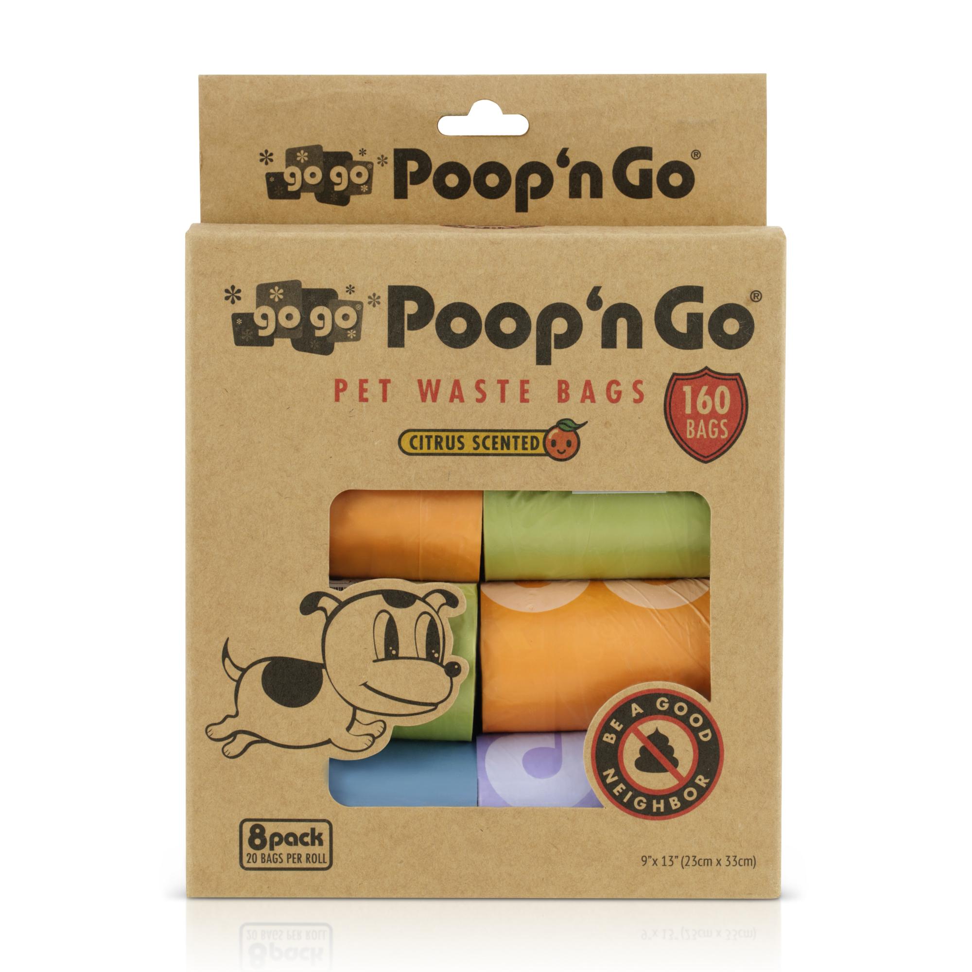 GoGo Poop n' Go Scented Pet Waste Bags, Assorted Colors, 8-pk