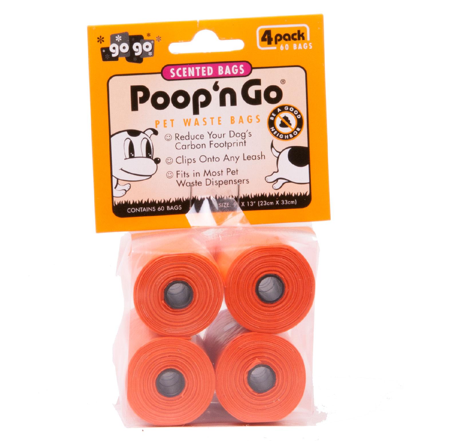 GoGo Poop n' Go Scented Pet Waste Bags, Orange