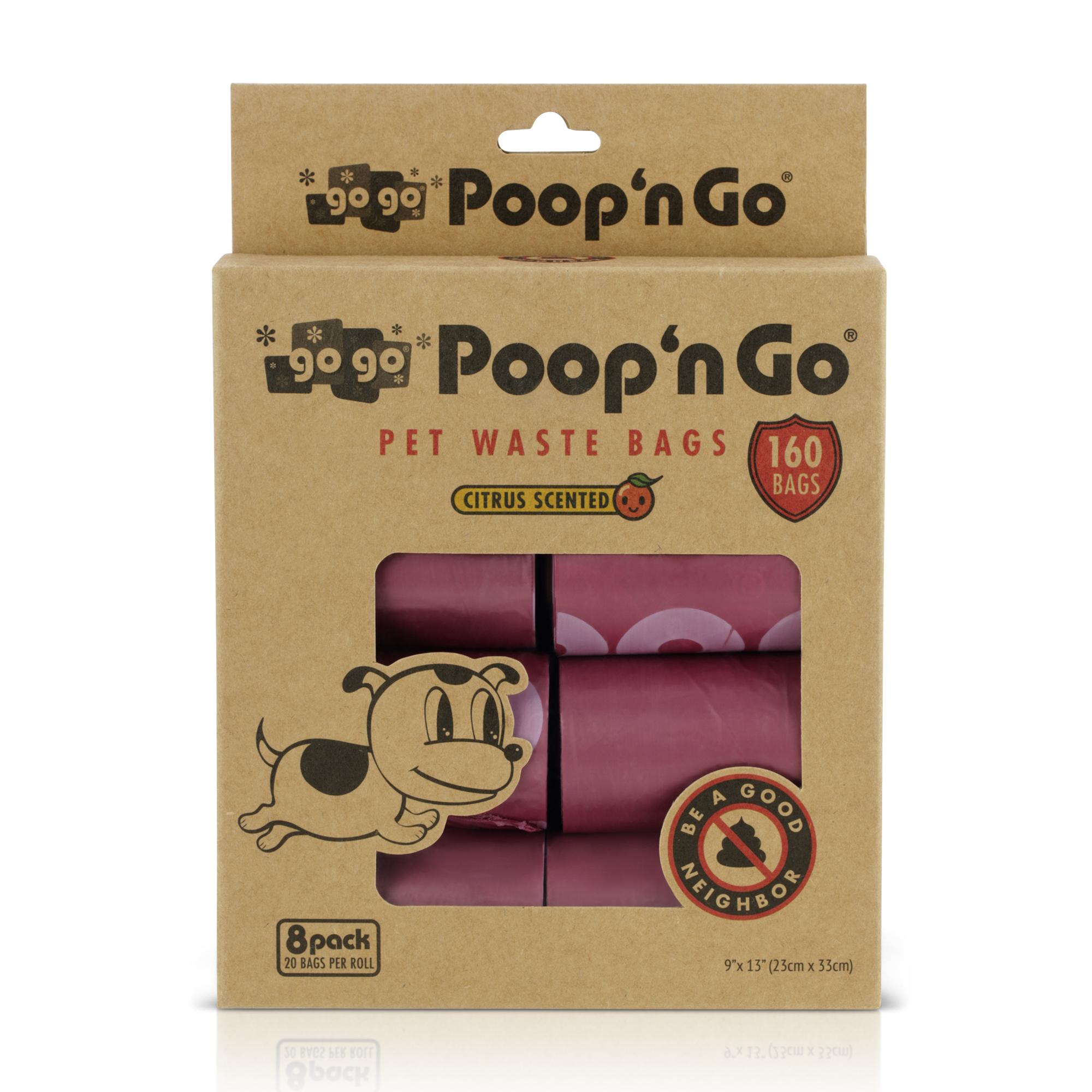 GoGo Poop n' Go Scented Pet Waste Bags, Pink, 8-pk