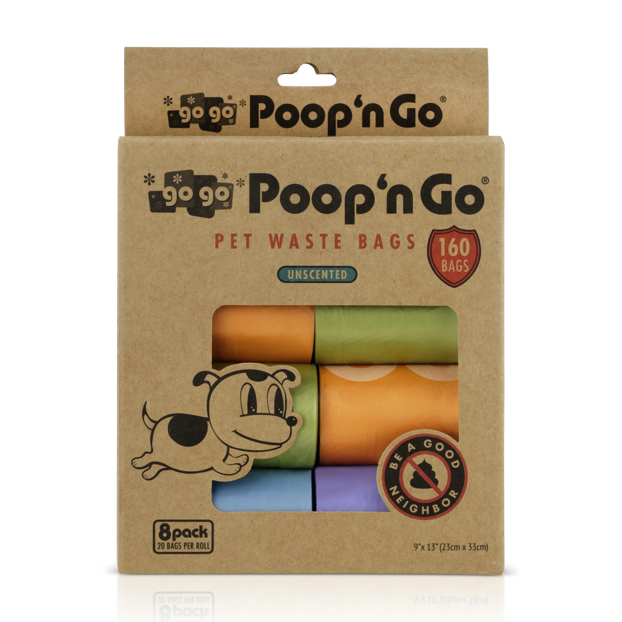 GoGo Poop n' Go Unscented Pet Waste Bags, Assorted Colors