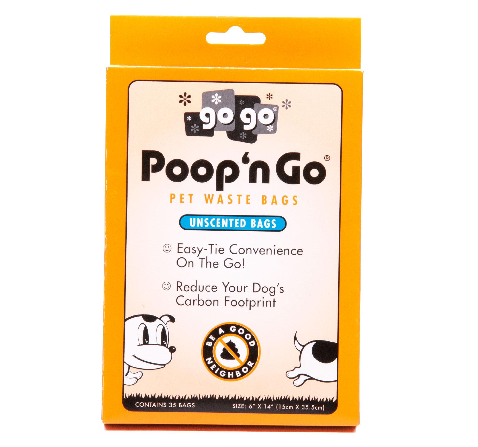GoGo Poop n' Go Unscented T-Shirt Style Pet Waste Bags, Orange, 35-pk
