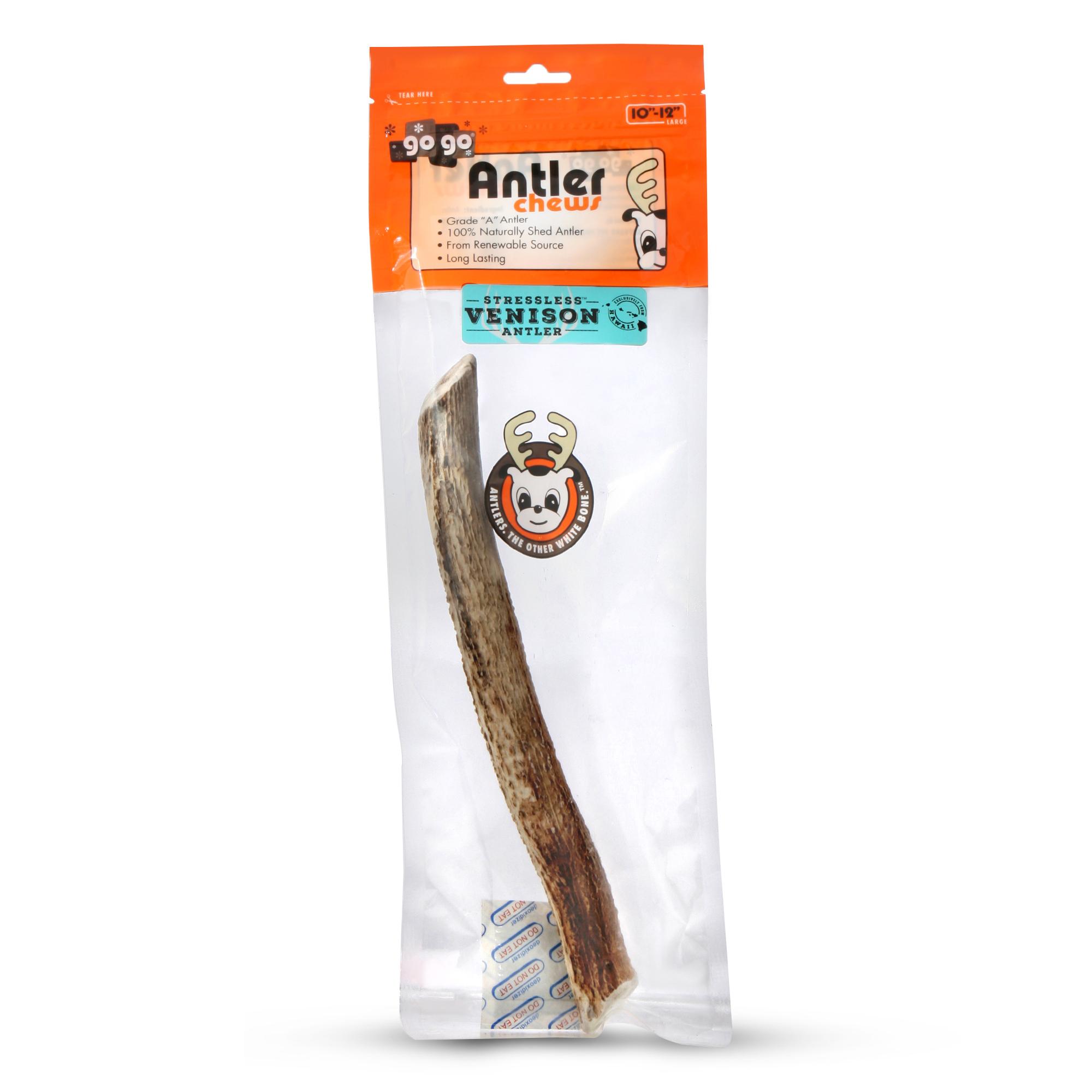 GoGo USA Stressless Antler Dog Treats, Large, 10-12-in