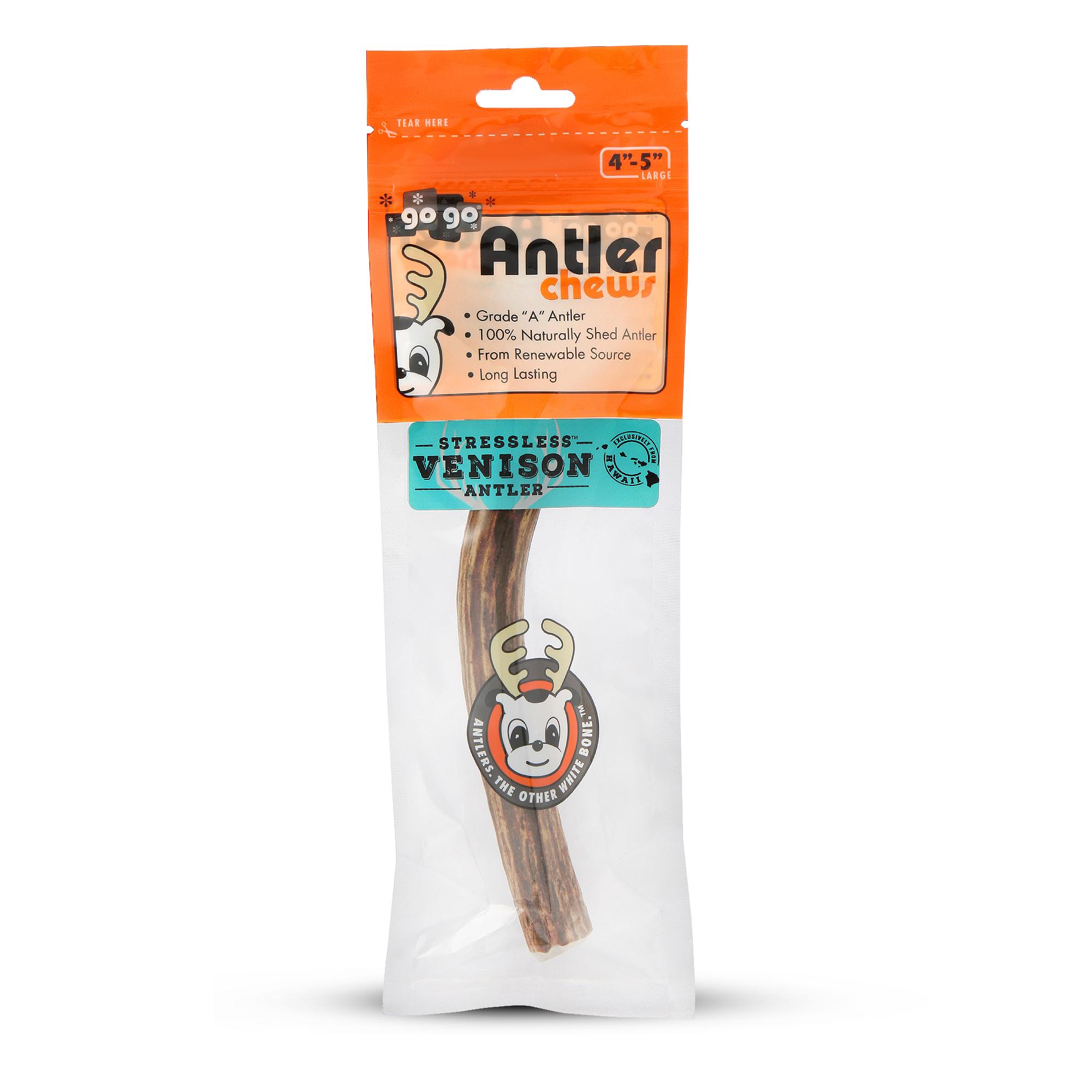 GoGo USA Stressless Antler Dog Treats, Large, 4-5-in, 1-count