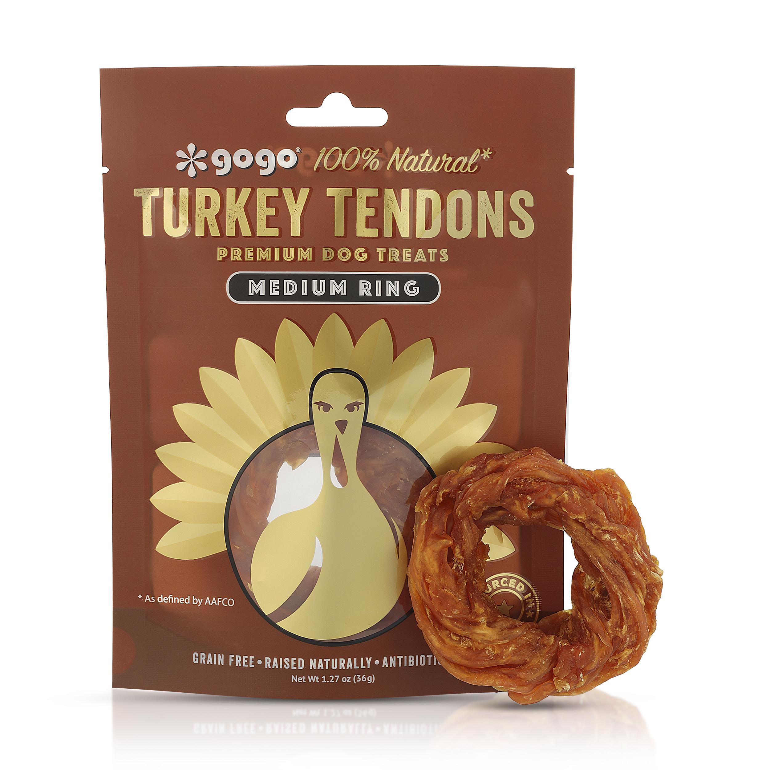 GoGo USA Turkey Tendon Ring Dog Treats, Medium, 1-pk