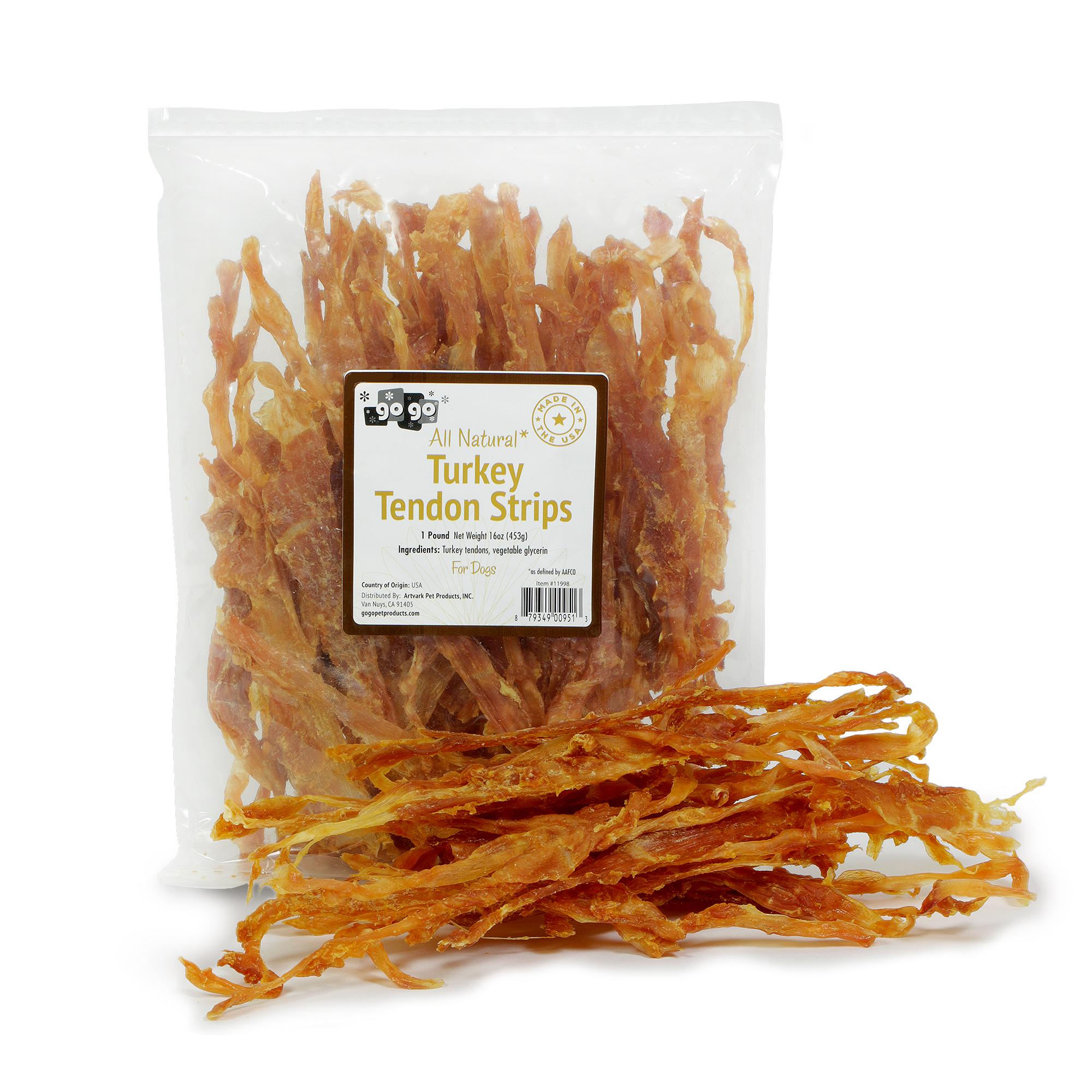 GoGo USA Turkey Tendon Strips Dog Treats