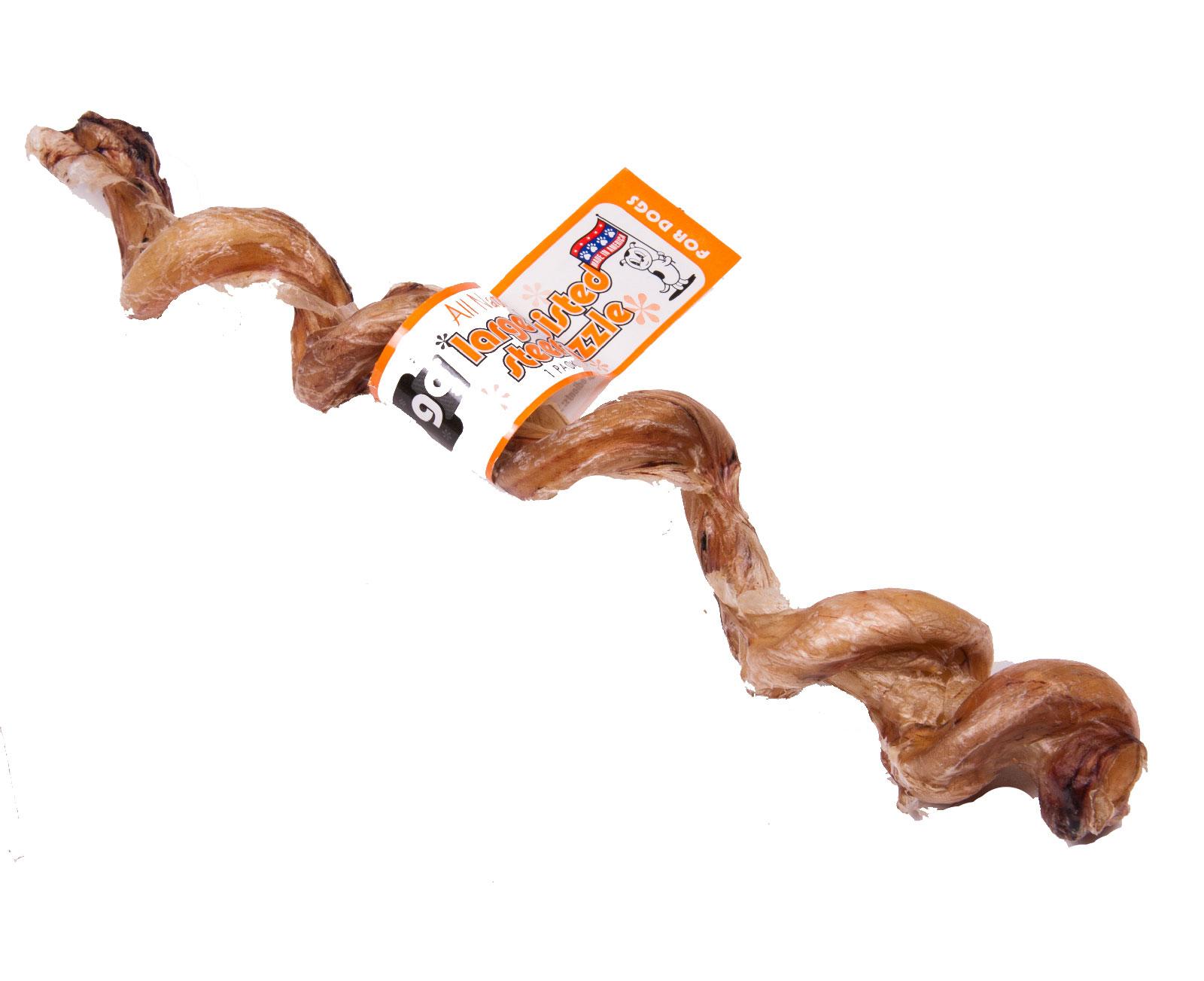 GoGo USA Twisted Steer Pizzle Dog Treats, Large, 1-count