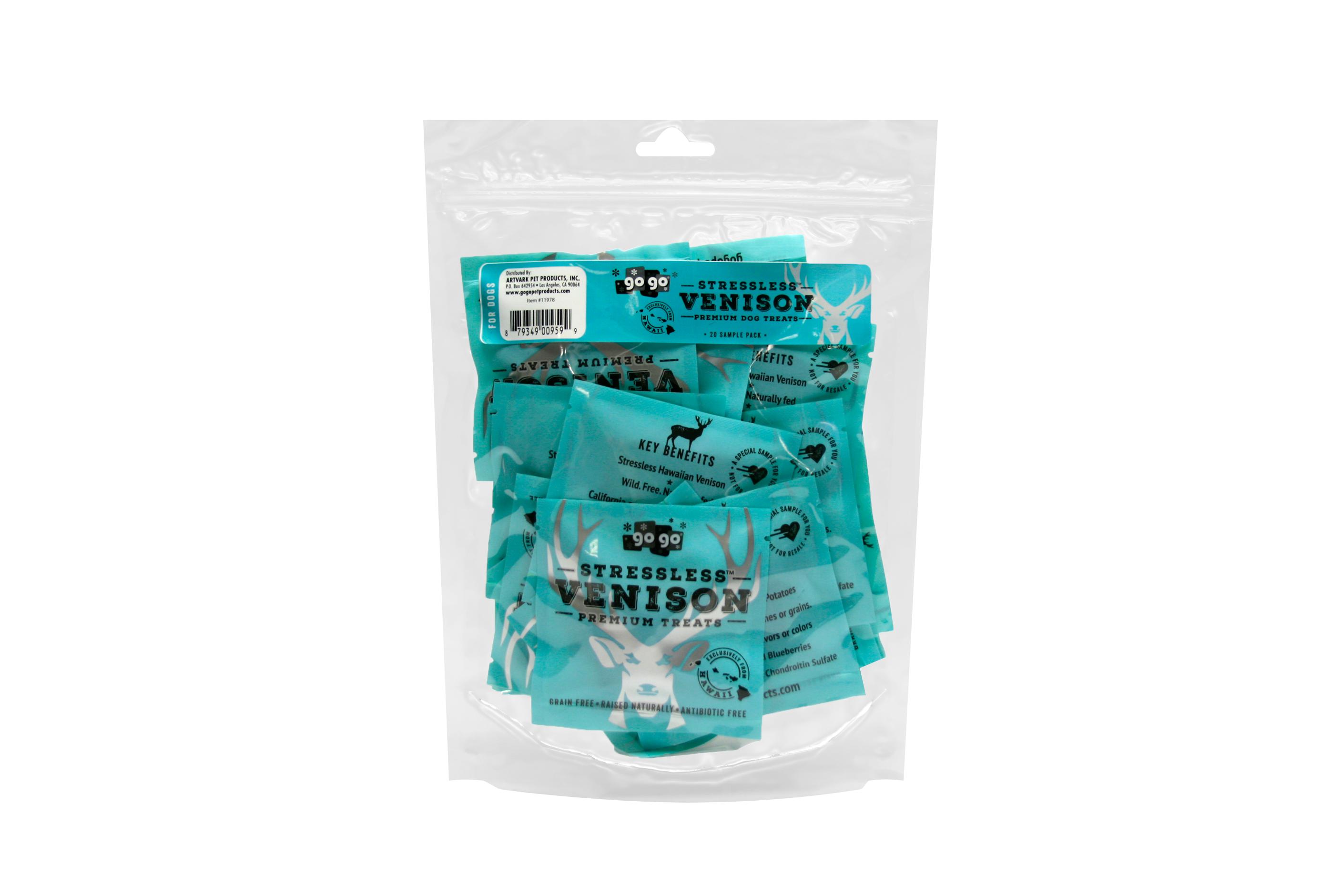 GoGo Stressless Venison Jerky Dog Treats Sample