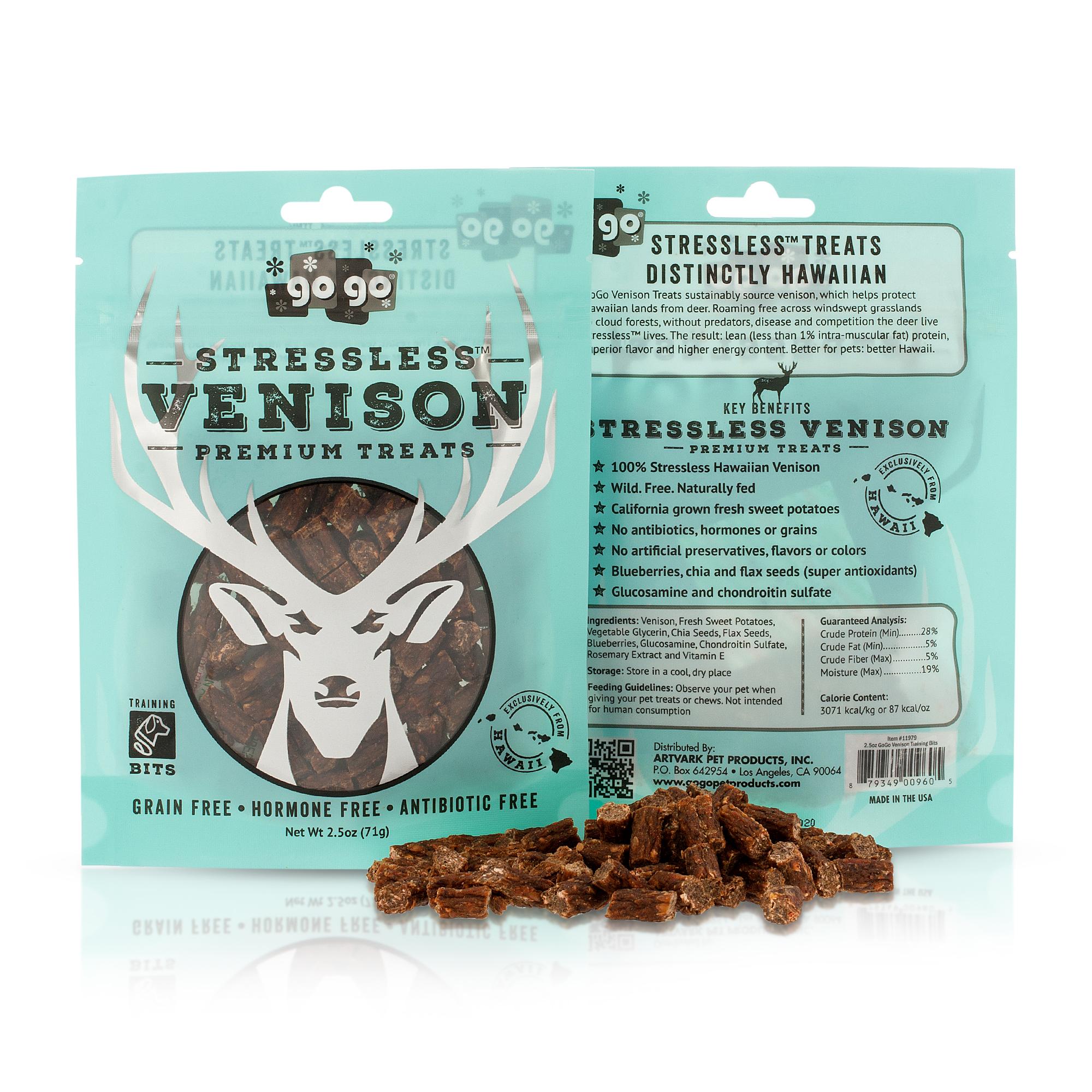 GoGo Stressless Venison Training Bits Dog Treats