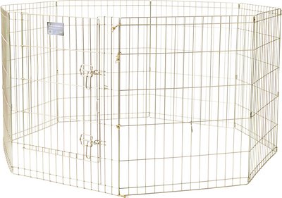 MidWest Exercise Pen with Step-Thru Door, Gold Zinc, 30-in