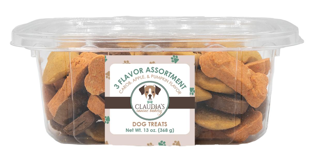 Claudia's Canine Bakery Three Flavor Mix Apple, Pumpkin & Carob Dog Treats