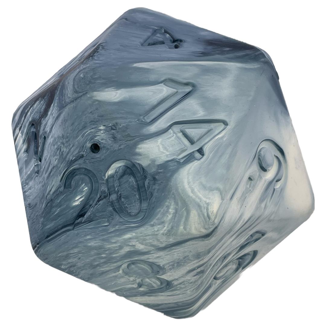 Paw-lymorph Barbarian Strength D20 Rubber Dog Toy, Ice Blue, 5-in