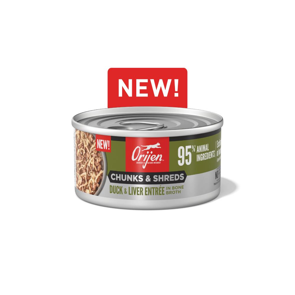 ORIJEN Chunks & Shreds Duck & Liver Entree Wet Cat Food Can