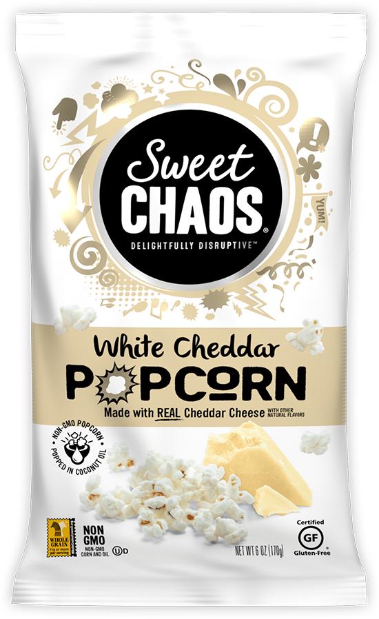 Sweet Chaos Popcorn White Cheddar, 6-oz