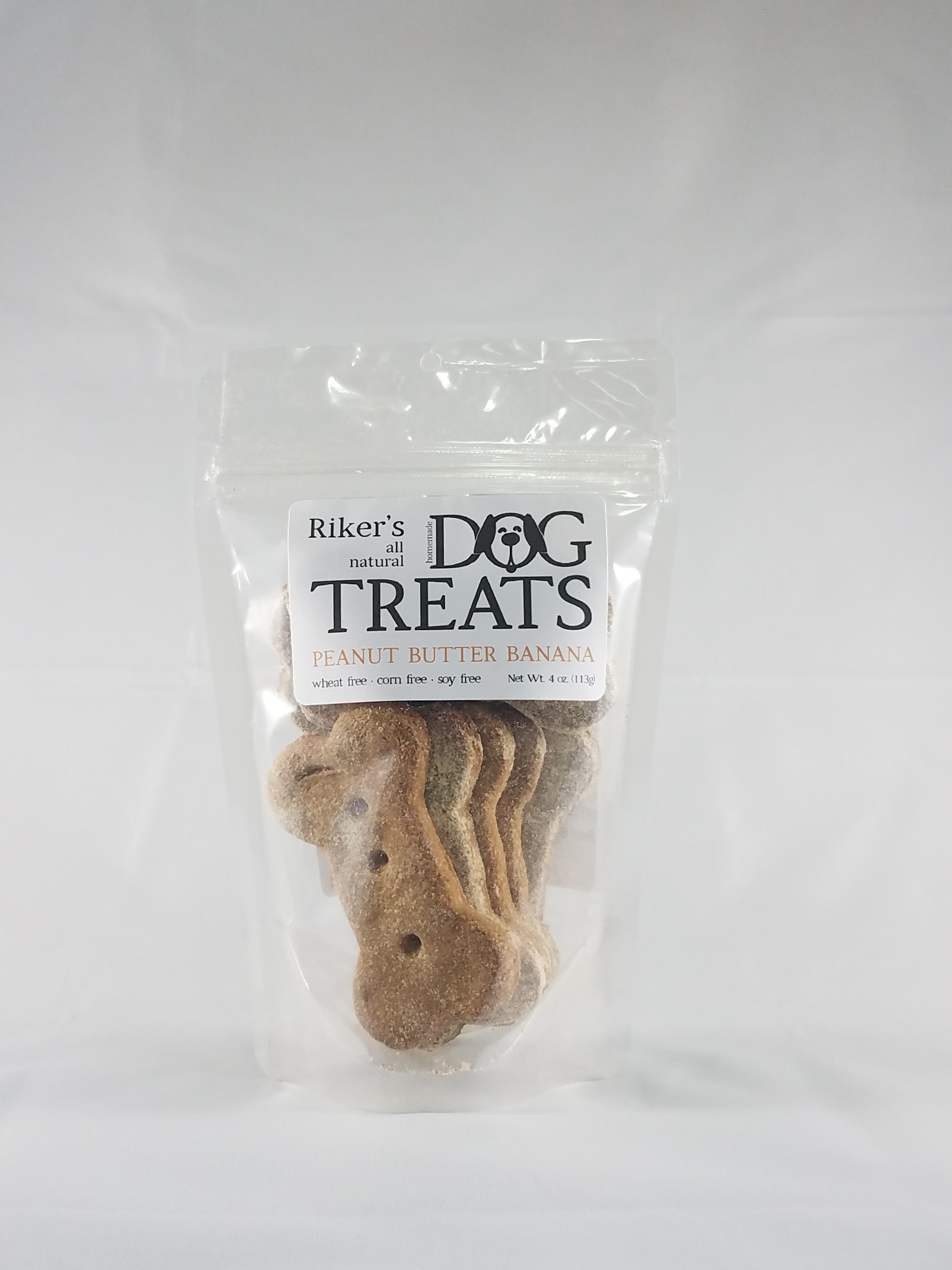 Riker's Peanut Butter Banana Bones Dog Treats, 4-oz